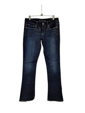 American Eagle Outfitters Dark Blue Skinny Kick Flare Stretch Jeans Size 8